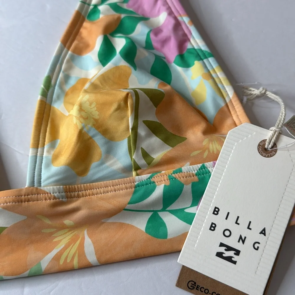 Billabong Sweet Aloha Remi Plunge Floral Bikini Swim Top Large - Picture 7 of 12